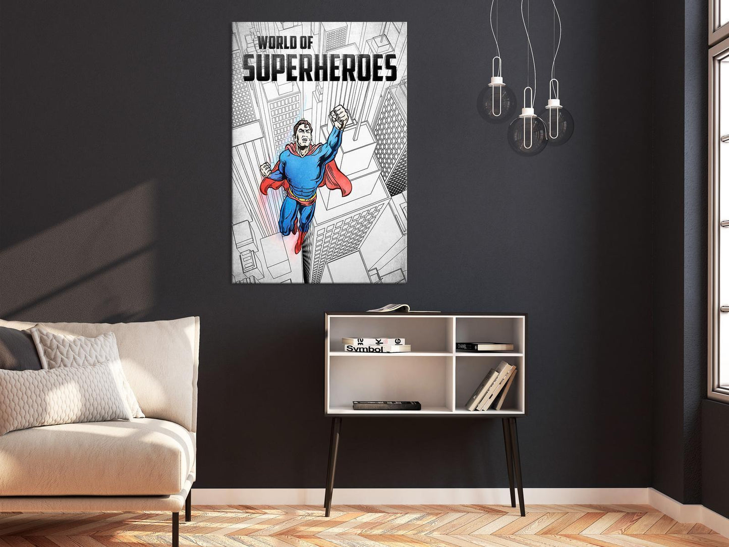 Painting - World of Superheroes (1 Part) Vertical