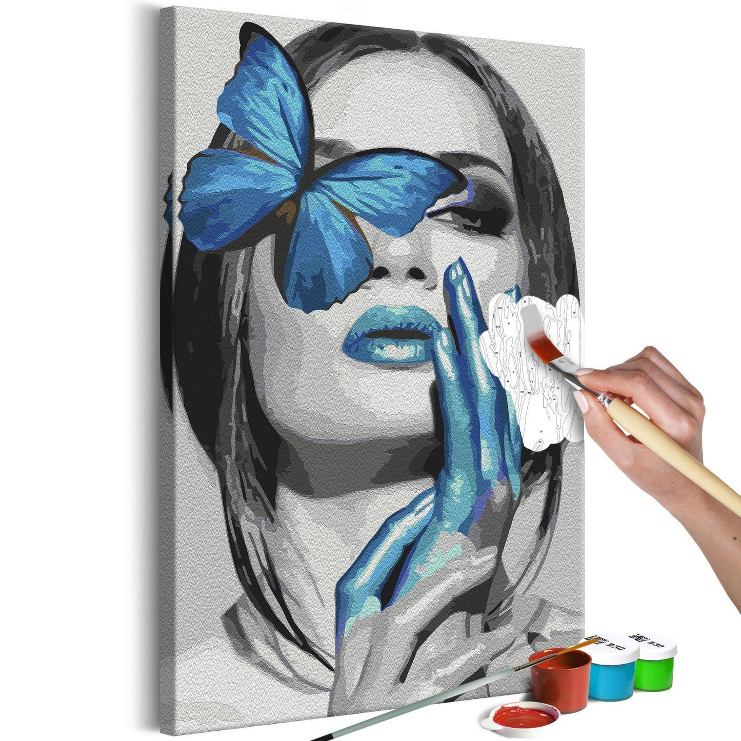 DIY Canvas Painting - Blue Butterfly 