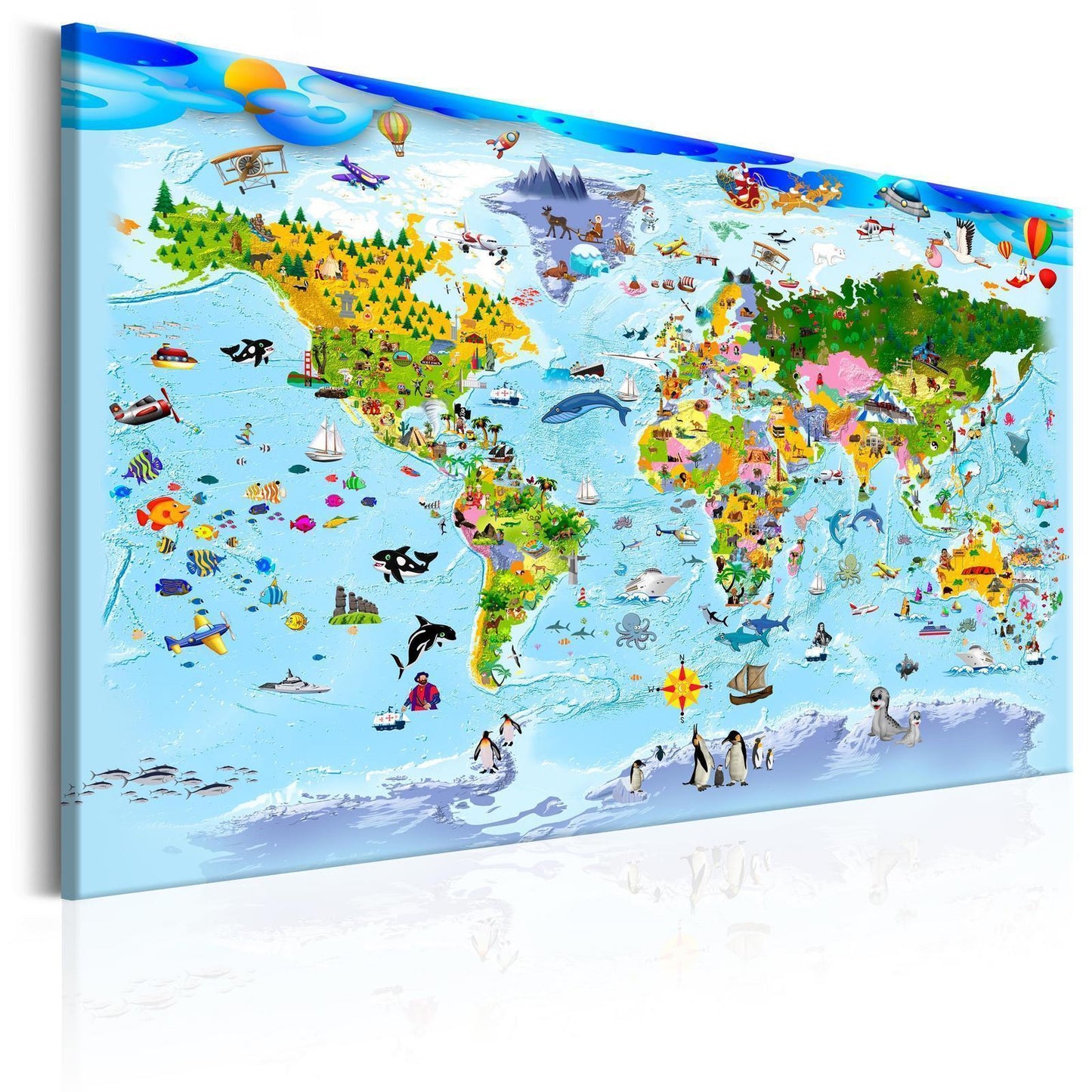 Afbeelding op kurk - Children's Map: Colourful Travels