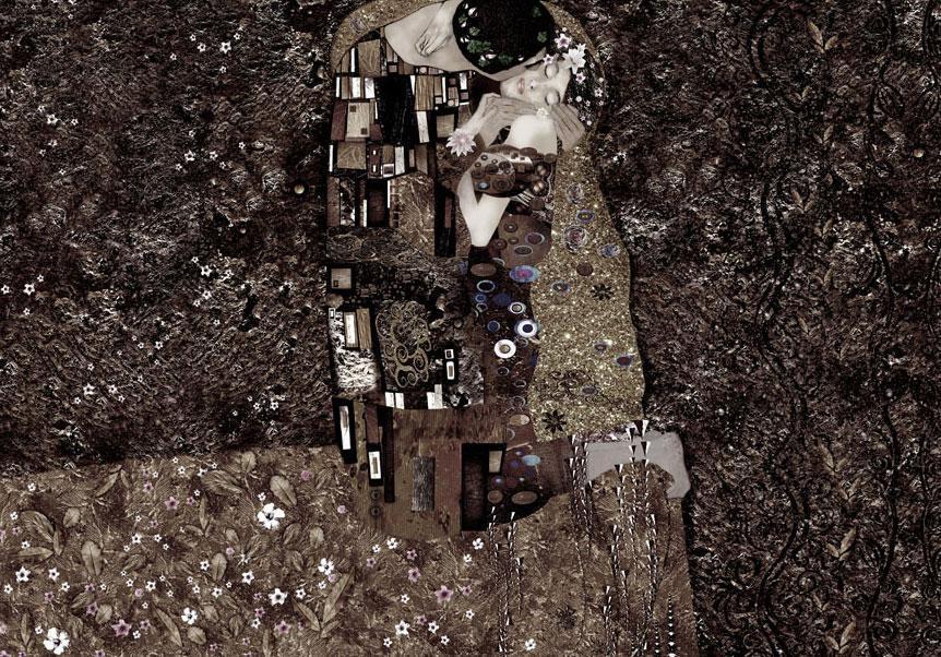 Fototapete – Klimt-Inspiration – Erinnert an Zärtlichkeit