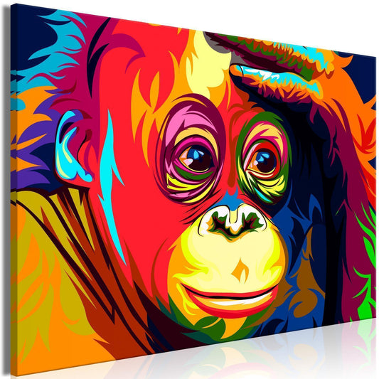 Painting - Colorful Orangutan (1 Part) Wide