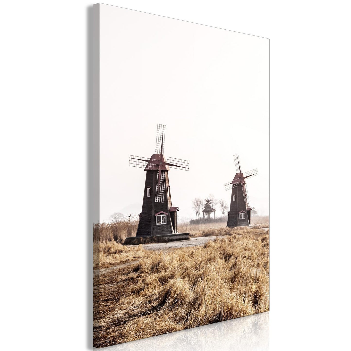 Schilderij - Wooden Windmill (1 Part) Vertical