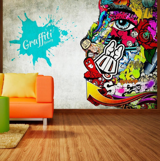 Selbstklebende Fototapete - Graffiti-Schönheit