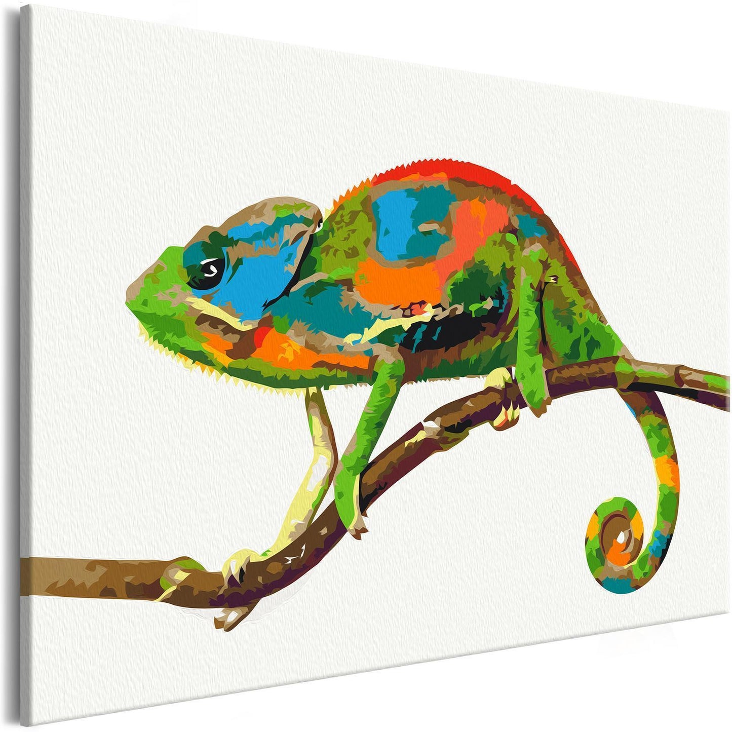 DIY painting on canvas - Chameleon 