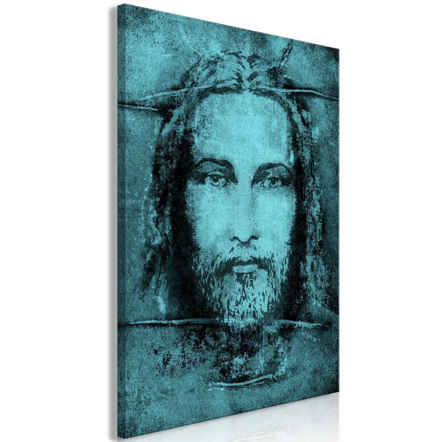 Painting - Shroud of Turin in Turqoise (1 Part) Vertical