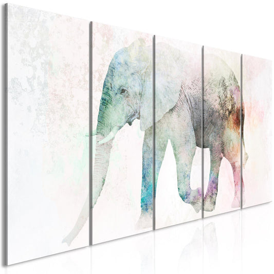 Gemälde - Gemalter Elefant (5 Teile) Schmal