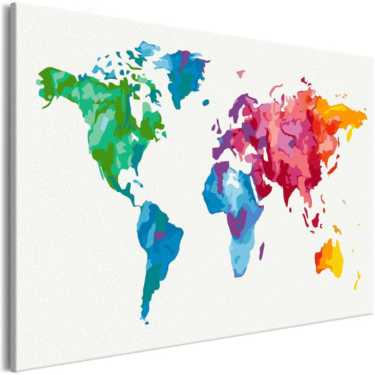 Doe-het-zelf op canvas schilderen - Colours of the World