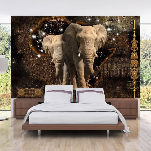 Selbstklebende Fototapete - Braune Elefanten