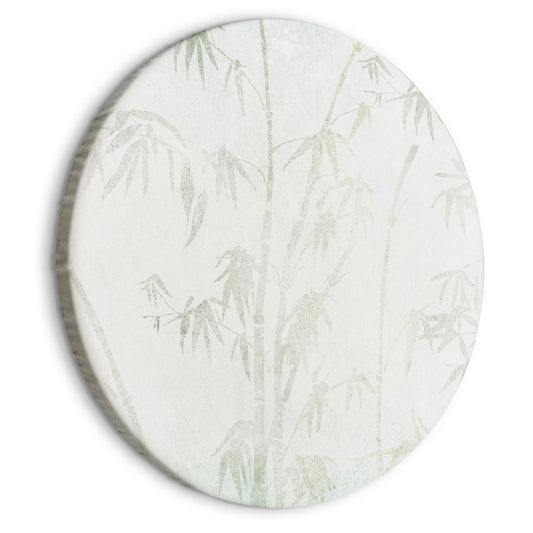 Rond schilderij - Bamboo forest - Delicate bamboo jungle in pastel colors of celadon and green on a light background/Jungle in Asia