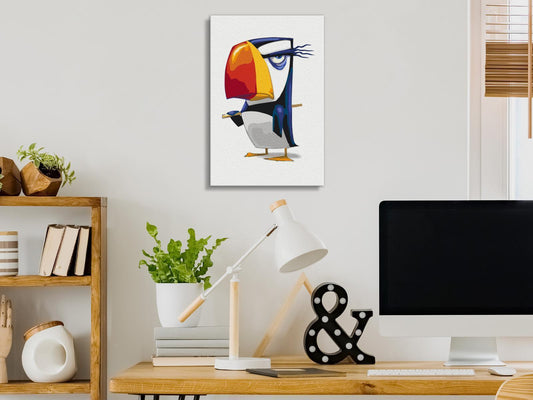 DIY Canvas Painting - Grumpy Penguin 
