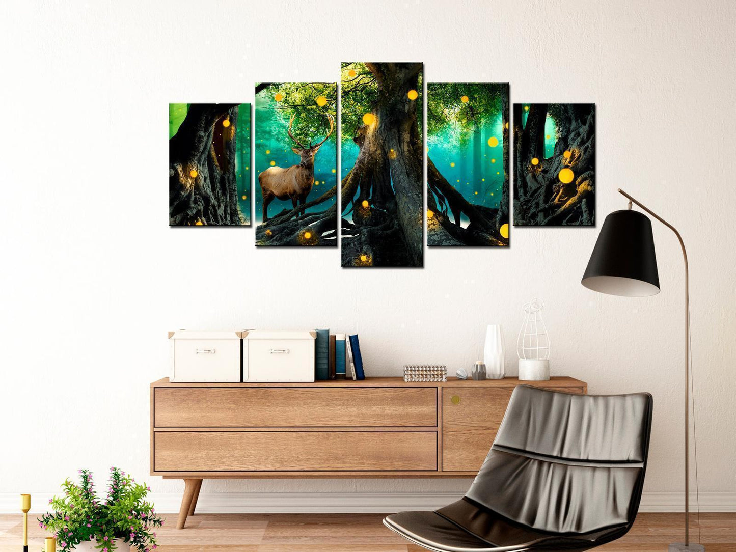 Painting - Enchanted Forest (5 Parts) Wide