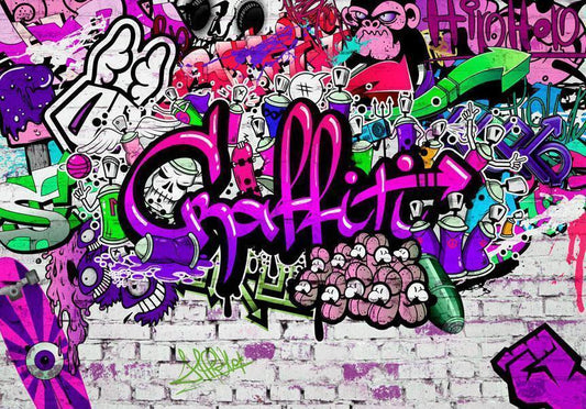 Fotobehang - Purple Graffiti