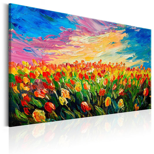 Schilderij - Sea of Tulips