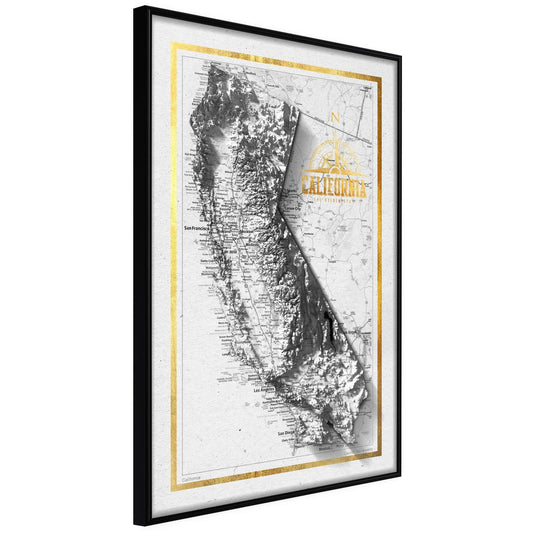 Raised Relief Map: California