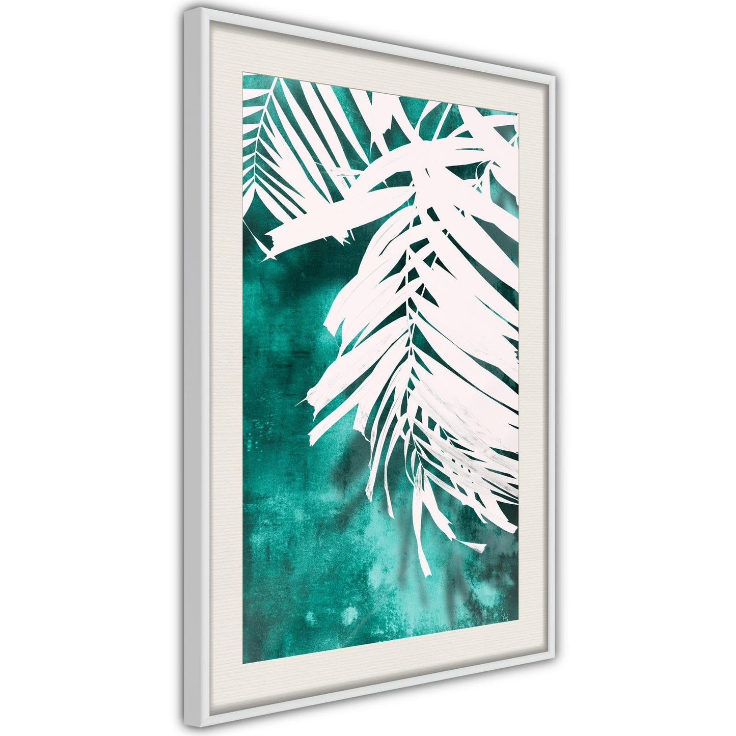 Weiße Palme auf blauem Hintergrund