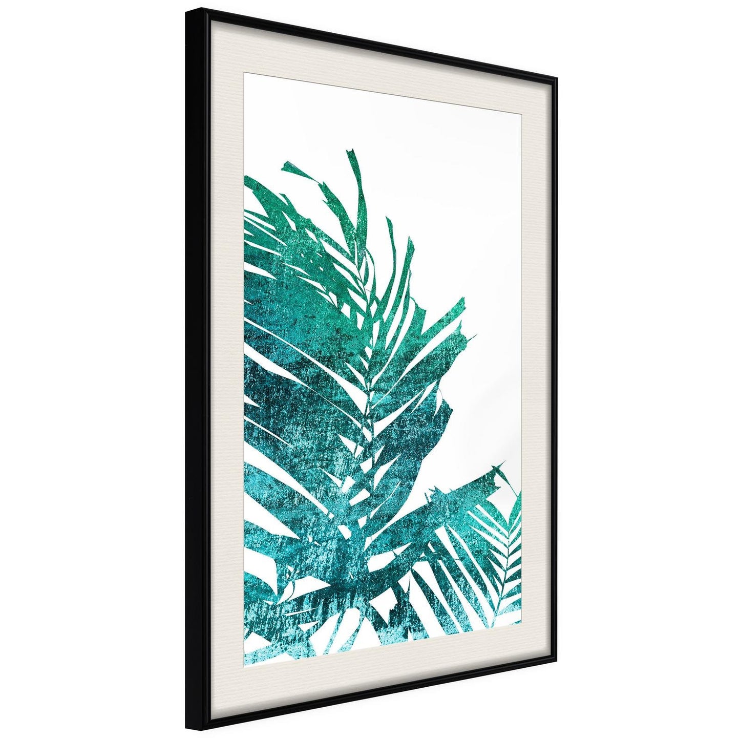 Blaugrüne Palme auf weißem Hintergrund